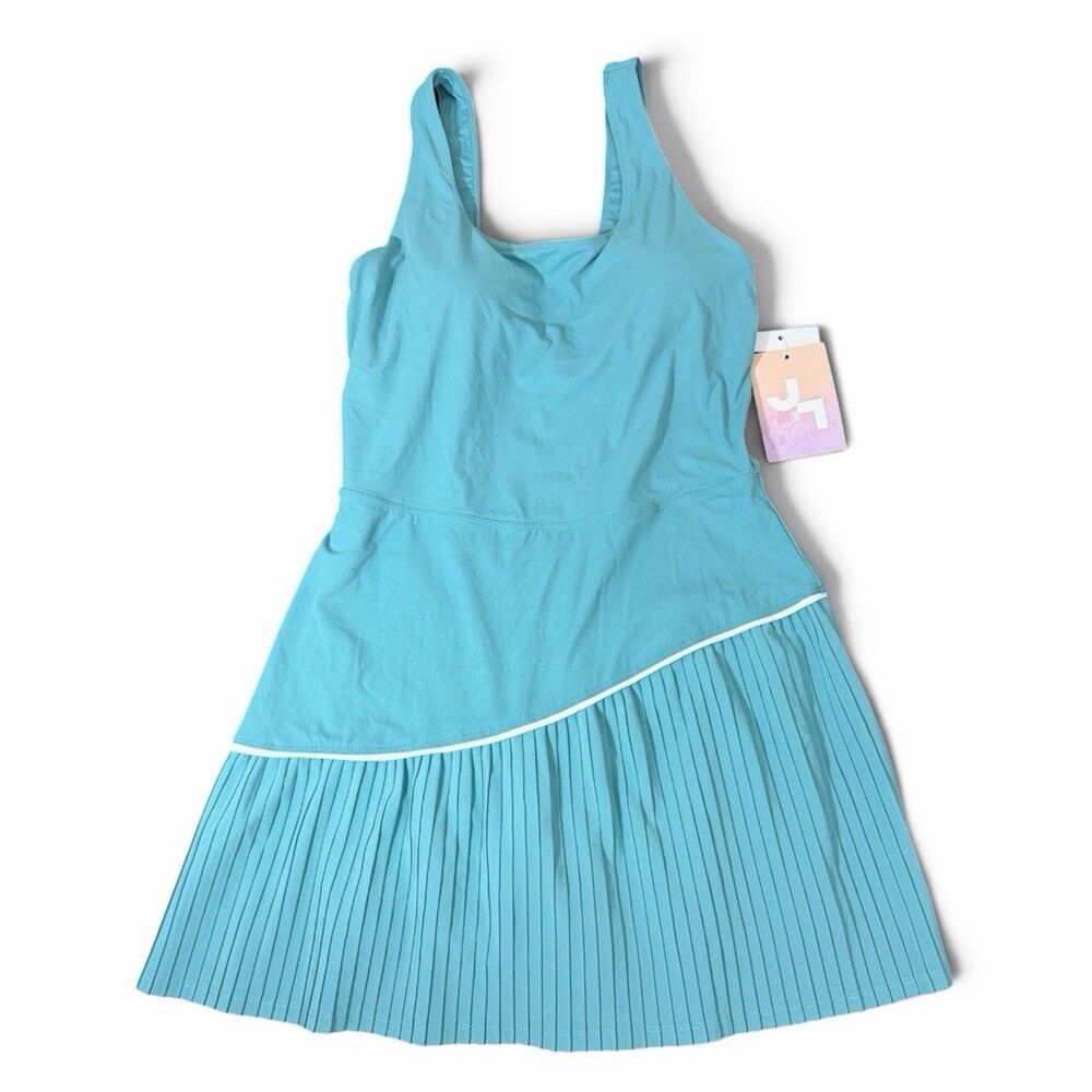 JoyLab Knit Asymmetrical Pleated Active Dress Teal Women’s Small NWT Skort